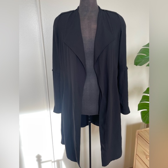 Babaton light flowy trench jacket xs black - Picture 3 of 8